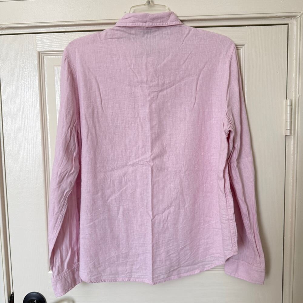 Orvis Pink / Lilac Linen Button Down Shirt Women's Size Medium - Picture 2 of 12